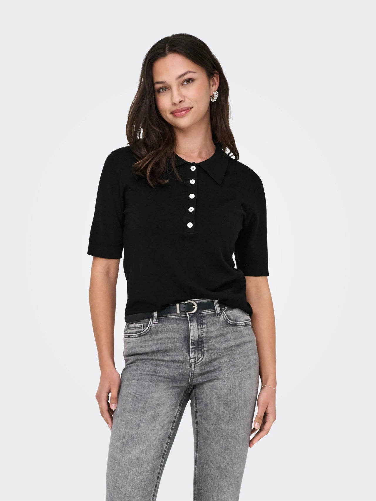 JDYBASICA S/S POLO PULLOVER KNT