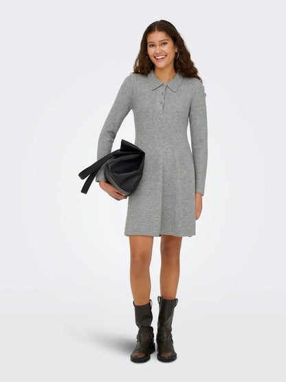 JDYROSEMARY LIFE L/S COLLAR DRESS KNT
