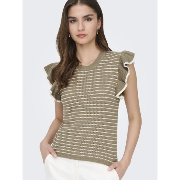 JDYCARICE S/L FRILL PULLOVER KNT