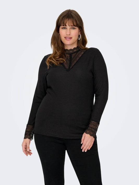 CARTILDE GLITTER L/S HIGHNECK TOP