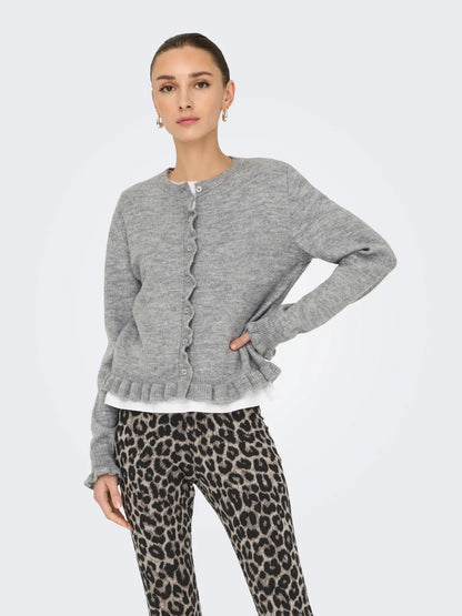 JDYLETTY L/S ON FRILL CARDIGAN KNT