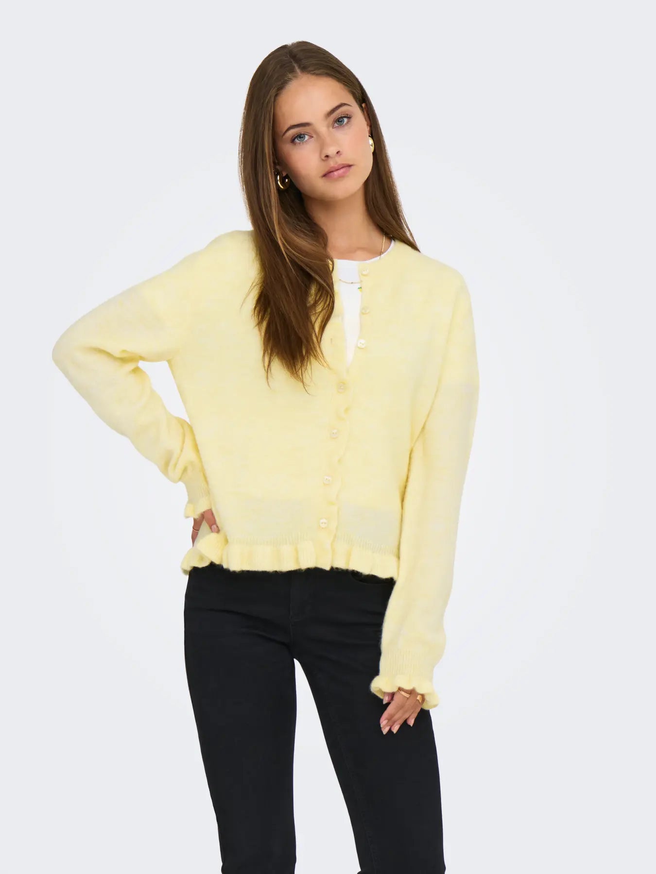 JDYLETTY L/S ON FRILL CARDIGAN KNT