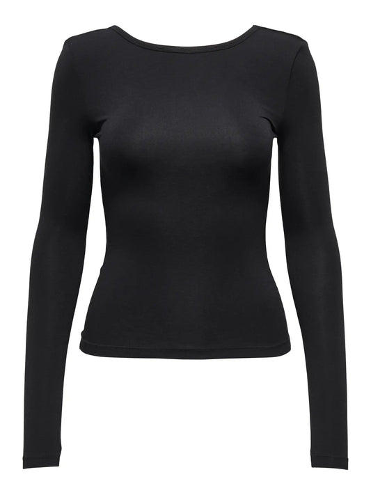 JDYMILA L/S DEEP BACK TOP
