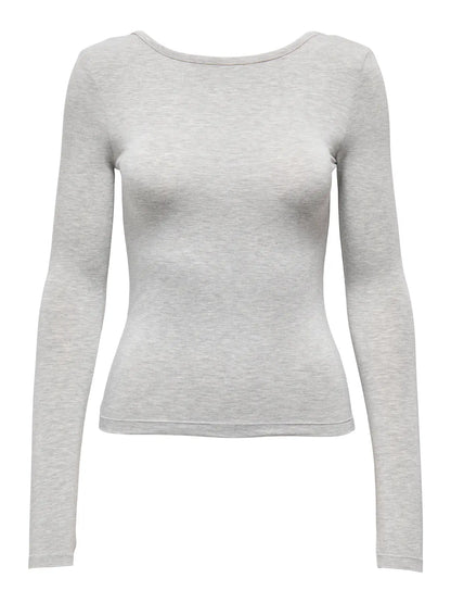 JDYMILA L/S DEEP BACK TOP