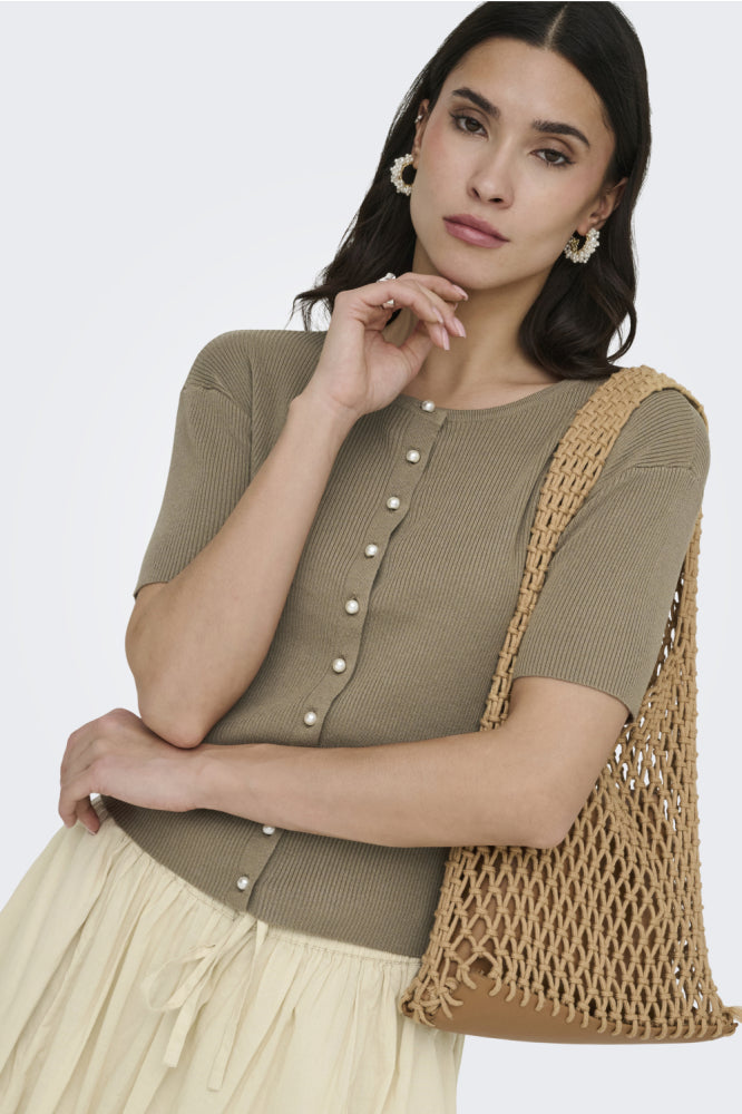 JDYGABY 2/4 O-NECK PEARL CARDIGAN KNT