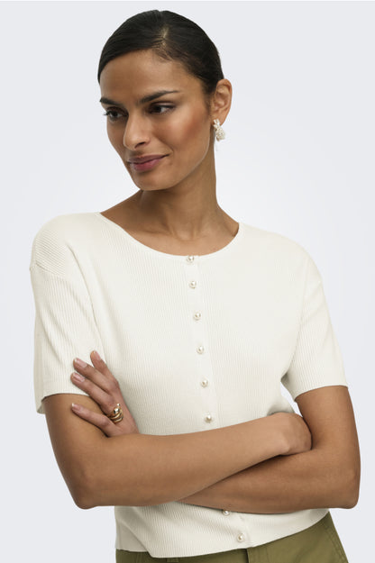 JDYGABY 2/4 O-NECK PEARL CARDIGAN KNT