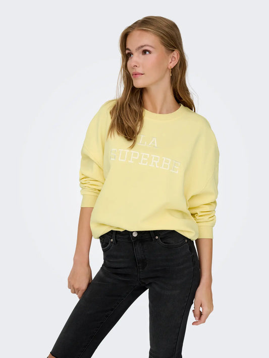 JDYMESA L/S O-NECK EMB SWEAT
