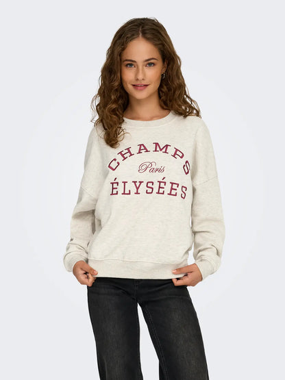 JDYMESA L/S O-NECK EMB SWEAT