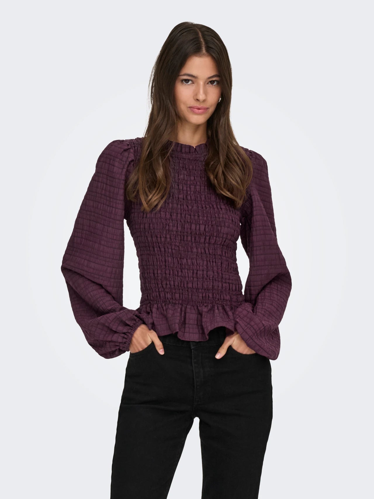 JDYAMY L/S SMOCK TOP