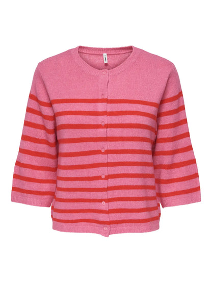 CARVIOLA SS O-NECK CARDIGAN KNT