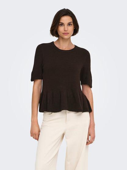 JDYBRILLIANT LIFE S/S ON PEPLUM PULL KNT