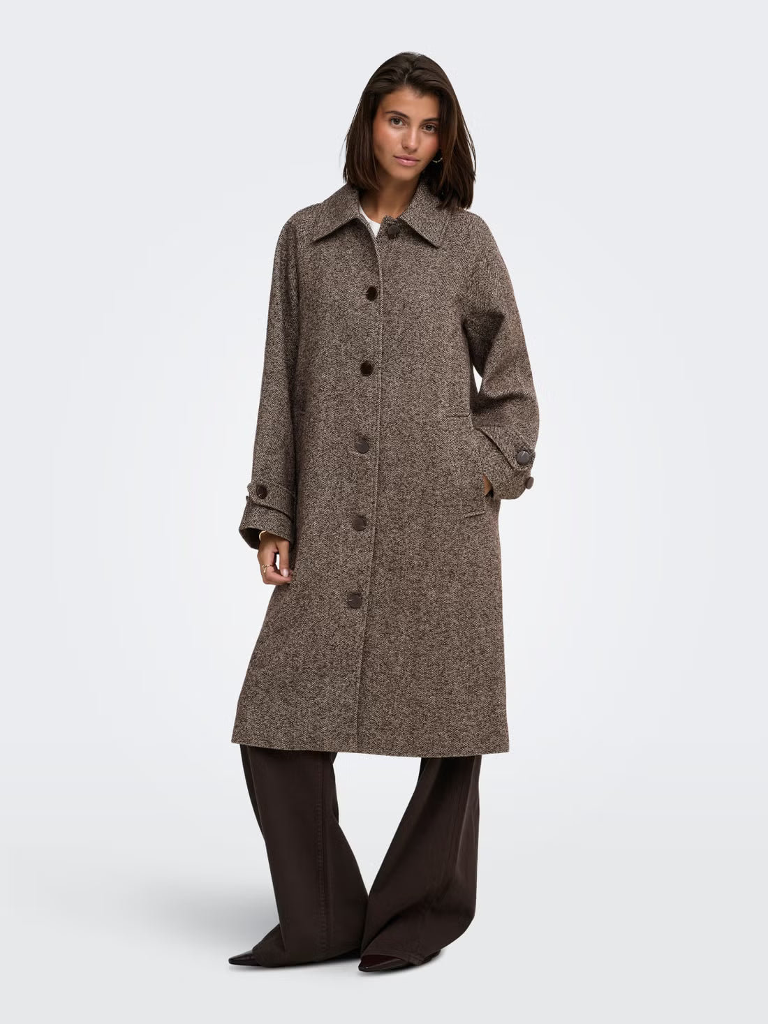 JDYVINGA HERRINGBONE LONG COAT
