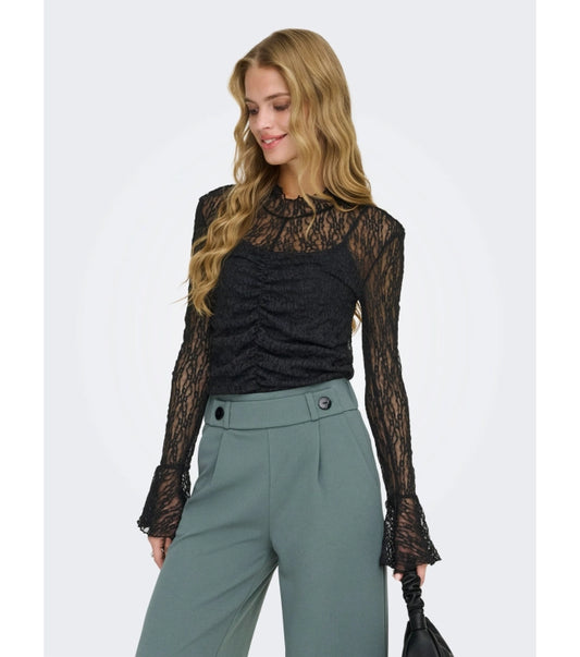 JDYLALA L/S HIGH NECK LACE TOP
