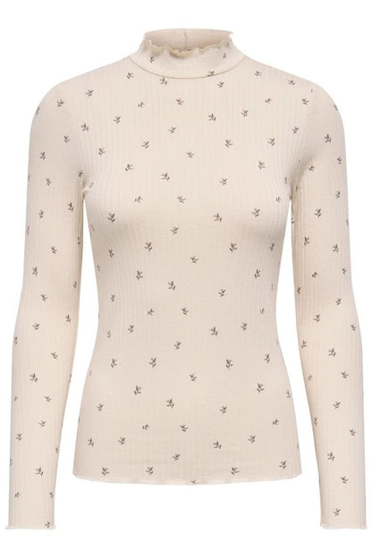 JDYFRANSISKA LIFE L/S HI-NCK AOP TOP