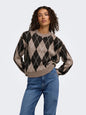 JDYBIANKA L/S ARGYLE PULLOVER KNT