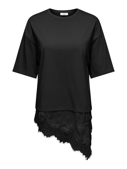 JDYALMA 2/4 LACE DETAIL T-SHIRT