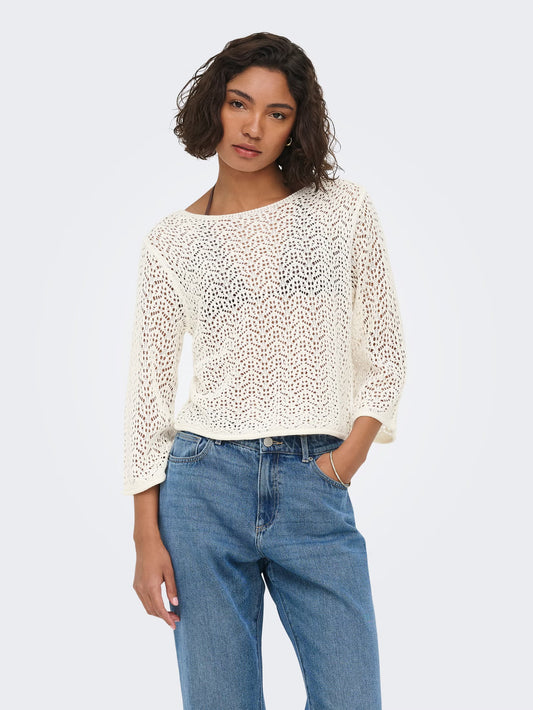 JDYMIKA 3/4 BOAT NECK PULLOVER KNT