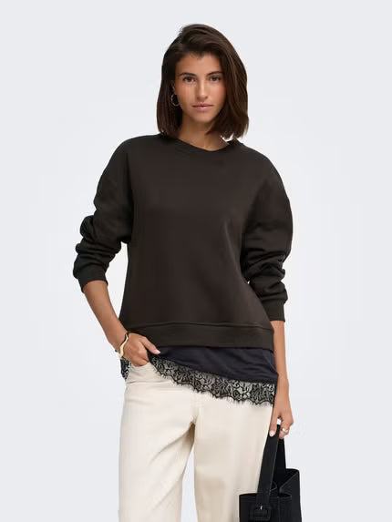 JDYELLA L/S LACE DETAIL SWEAT