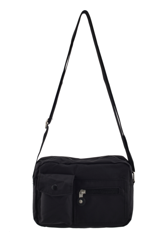 Nylon Bag w/ Pockets BLACK