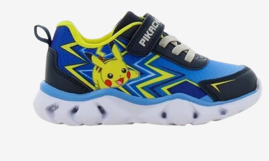 Navy/blå sneaker m/velcro, speedlace og lys POKÉMON