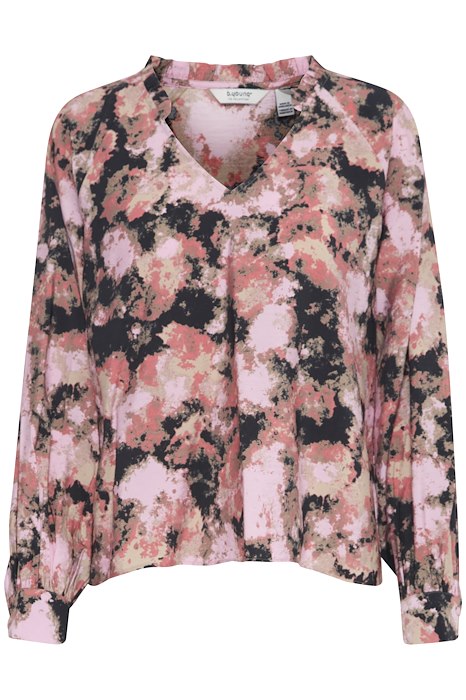 BYIBINE AOP FRILL BLOUSE - LIGHT WOVEN