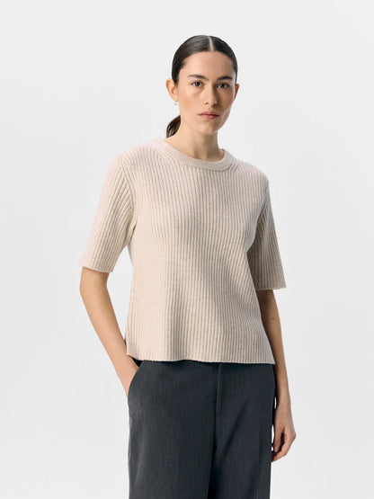 OBJELVA 2/4 RE O-NECK KNIT