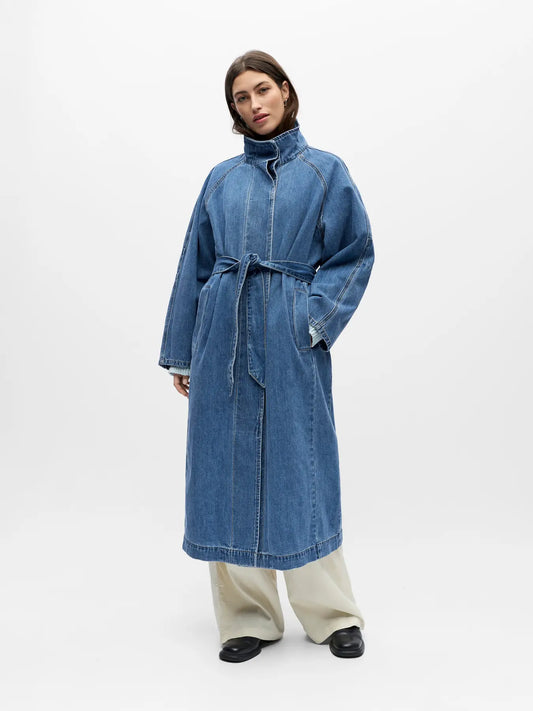 OBJTRINNA L/S DENIM TRENCHCOAT