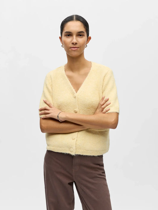 OBJSAGGIA RE SS V-NECK KNIT CARDIGAN