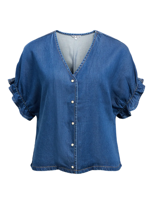 OBJFRAME 2/4 V-NECK RE TOP