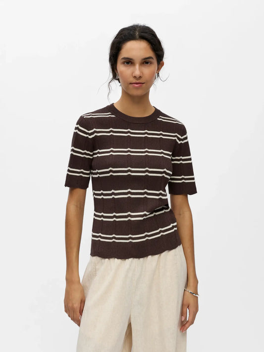 OBJEBBA S/S RE KNIT TOP