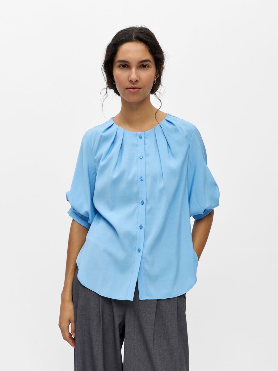 OBJANASTASIA 2/4 RE PLEAT SHIRT SS