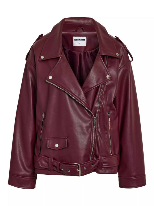 NMESTA PAULINA PU L/S BIKER JACKET