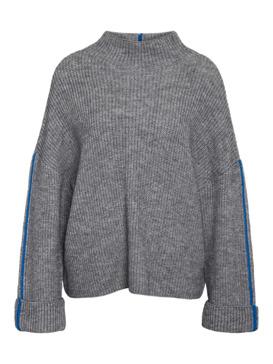 NMTOVA L/S HIGH NECK FOLD-UP KNIT DD