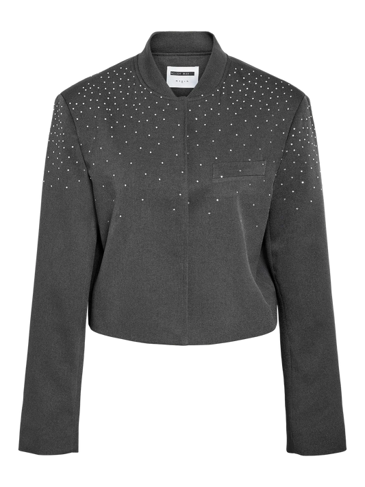NMELLIE RHINESTONE CROPPED JACKET