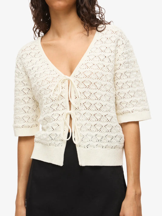 NMLAIKA S/S TIE KNIT TOP