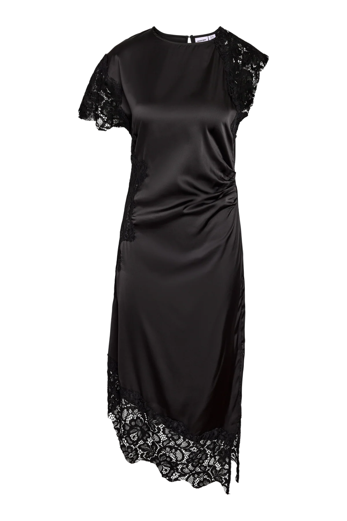 NMWREN S/S SATIN LACE LONG DRESS