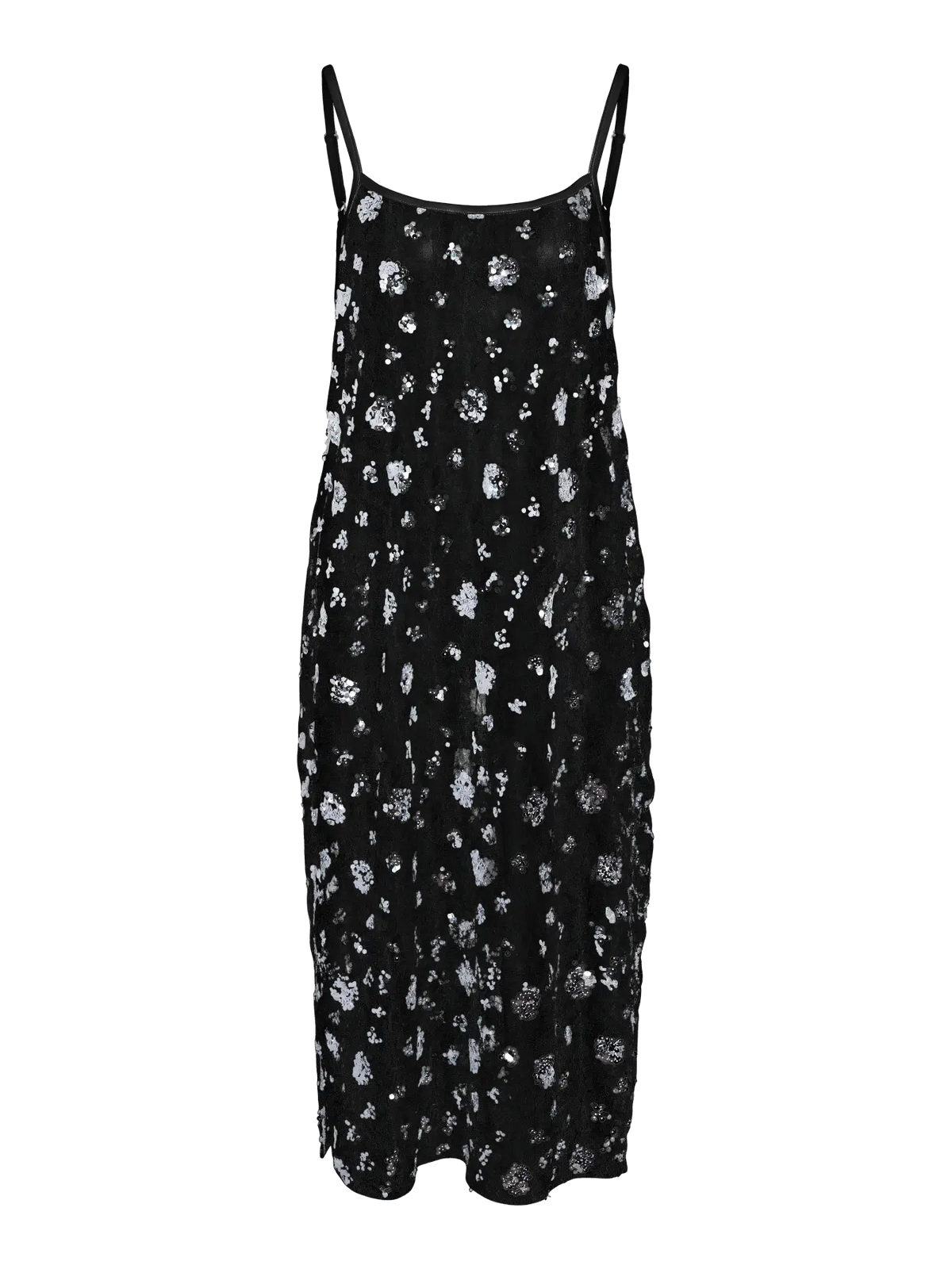 NMZIGGA S/L HIGH SLIT SEQUIN MESH DRESS