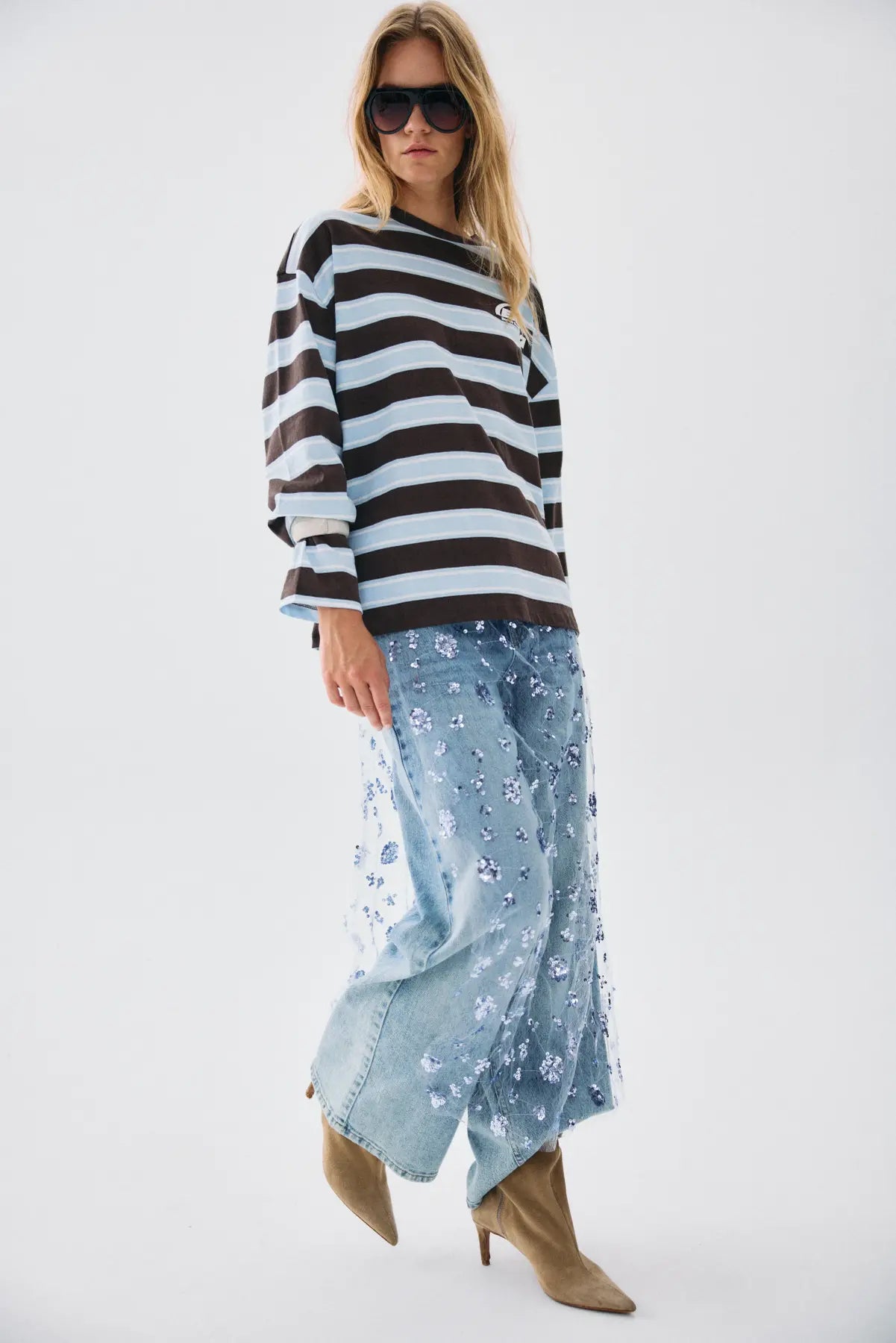 NMZIGGA WRAP SEQUINS SKIRT