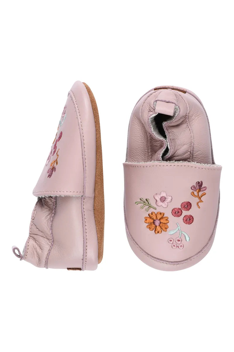 Leather Slippers with flowers