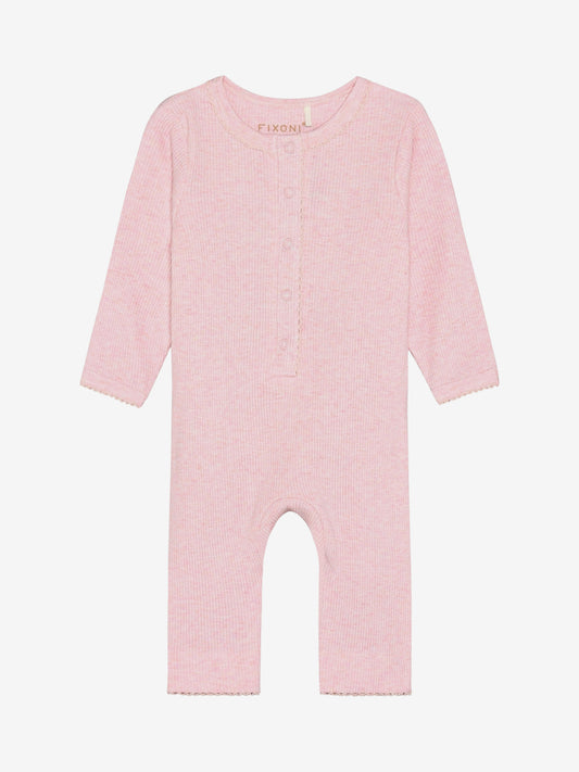 Rompers LS Melange Rib