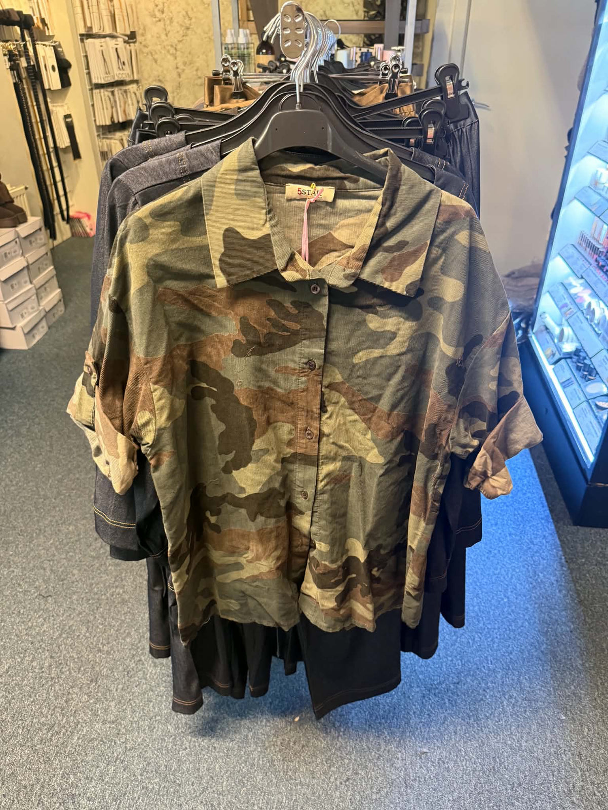 Camoflage Fløjel Skjorte