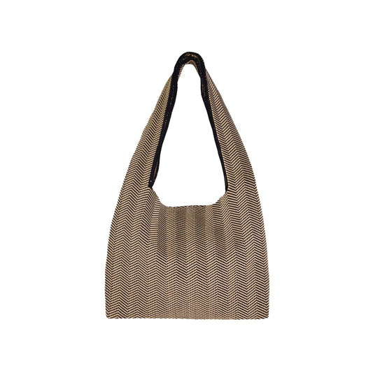 CELINA TASKE - BEIGE/SORT ZIGZAG