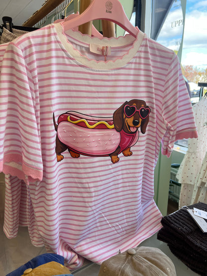 T-shirt m/ gravhund,