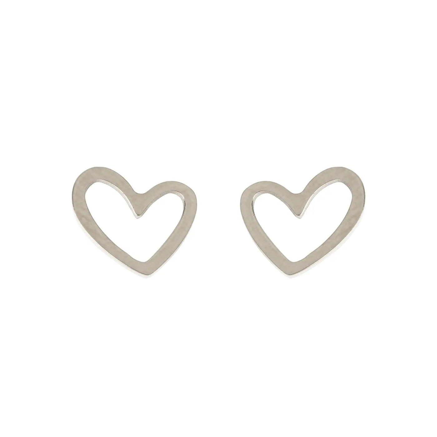 Sarah - Heart Outline Stud Earring Stainless