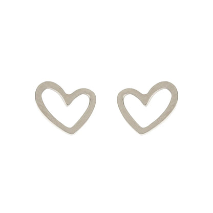 Sarah - Heart Outline Stud Earring Stainless
