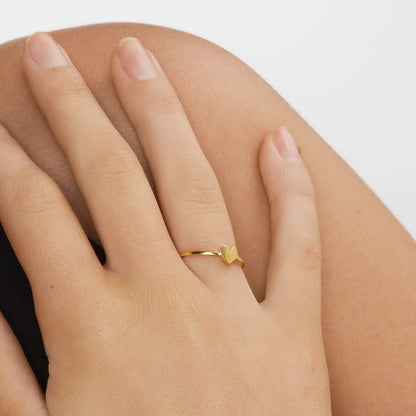Stina - Dainty Heart Adjustble Ring Stainless Steel