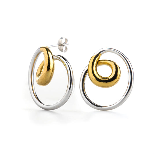 L a r a - Swirl Stud Earrings Stainless Steel