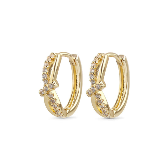 M a r i g o l d - Crystal Hoop Earrings - Gold