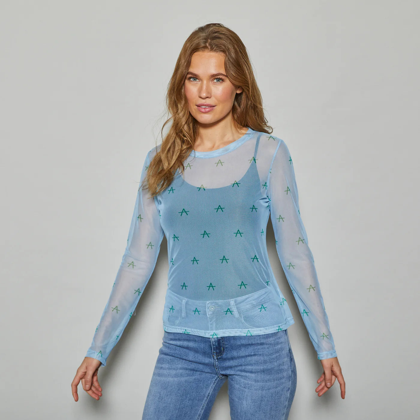 Fro mesh blouse BLUE