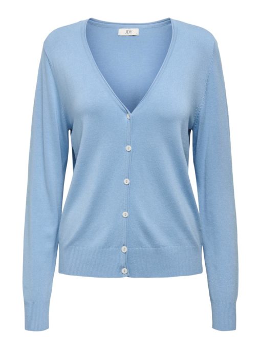 JDYBASICA L/S V-NECK ROLL EDGE CARDI KNT BLUE